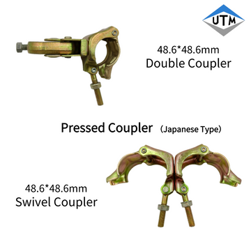 Pressed Scaffold Japanese Type 48.6mm Double And Swivel Scaffolding Couplers