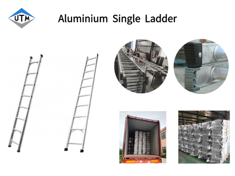 2-6m Scaffolding Straight Ladder Aluminum Single Ladder