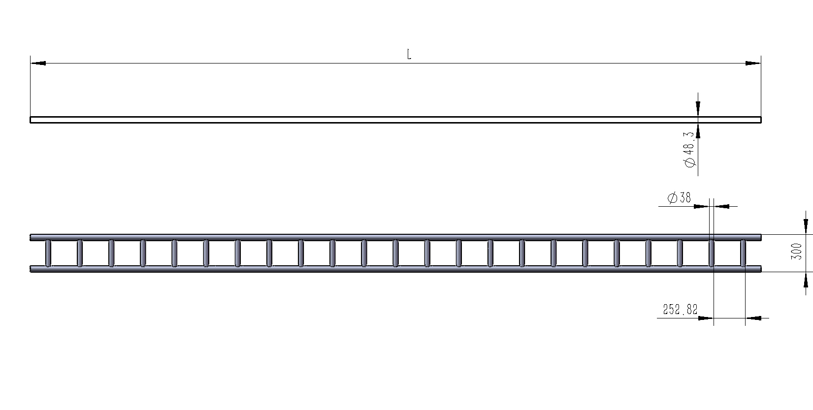 scaffold ladder beam sizes