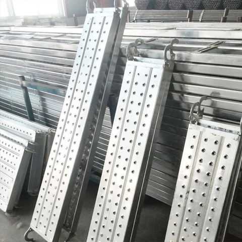 Q235 Galvanized Steel Catwalks Platform Ringlock Scaffolding Metal Plank with Hooks 