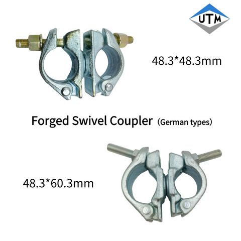 BS1139 48.3mm Hot Galvanized Q235 Drop Forged German Type Swivel Coupler