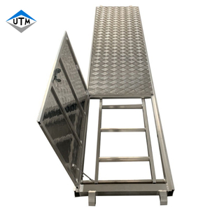 Safety Construction Aluminium Walk Boards Scaffolding Plank Trapdoor Platform With Ladder