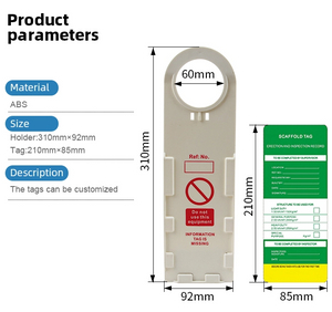 Custom Warning Scaffolding Inspection And Safety Lockout Tag