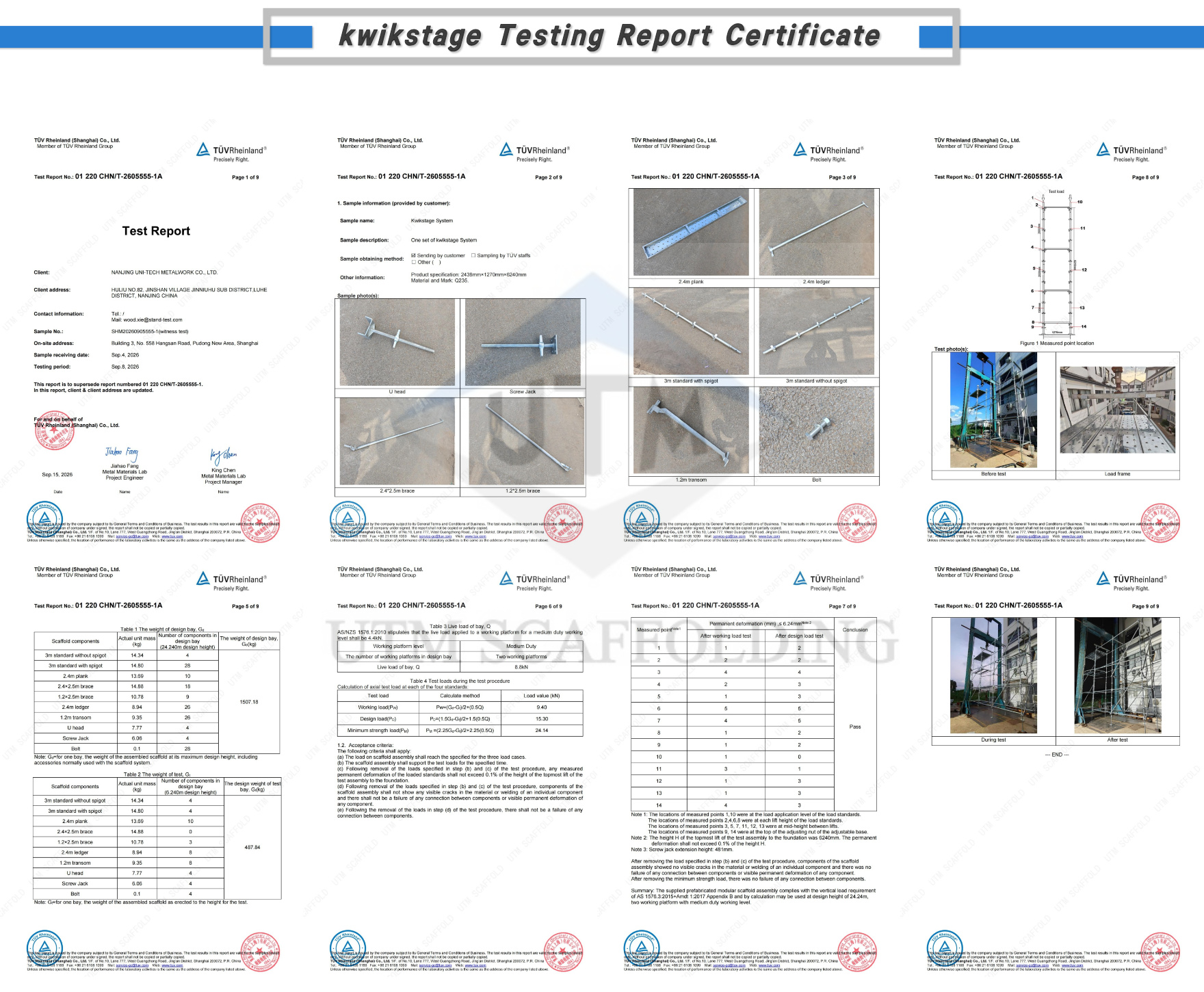kwikstage Certificate